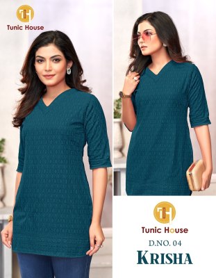 Tunic House Krisha Chikanakri Short top For Girls  western wear catalogs