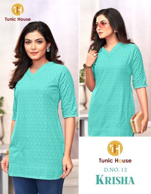 Tunic House Krisha Chikanakri Short top For Girls  western wear catalogs