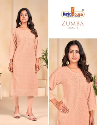 Tunic House by Zumba chikankari straight cut kurti  catalogue at wholesale price kurtis catalogs