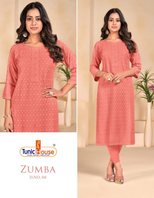 Tunic House by Zumba chikankari straight cut kurti  catalogue at wholesale price kurtis catalogs