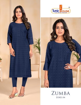 Tunic House by Zumba chikankari straight cut kurti  catalogue at wholesale price kurtis catalogs