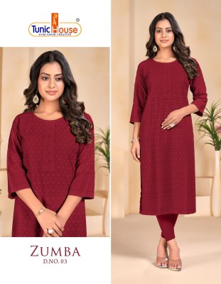 Tunic House by Zumba chikankari straight cut kurti  catalogue at wholesale price kurtis catalogs