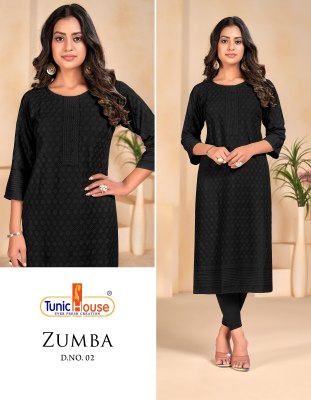 Tunic House by Zumba chikankari straight cut kurti  catalogue at wholesale price kurtis catalogs