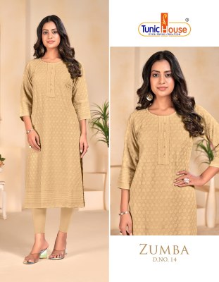 Tunic House by Zumba chikankari straight cut kurti  catalogue at wholesale price kurtis catalogs