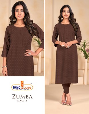 Tunic House by Zumba chikankari straight cut kurti  catalogue at wholesale price kurtis catalogs