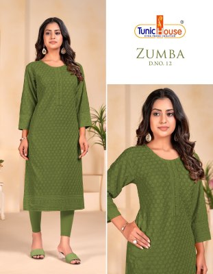 Tunic House by Zumba chikankari straight cut kurti  catalogue at wholesale price kurtis catalogs