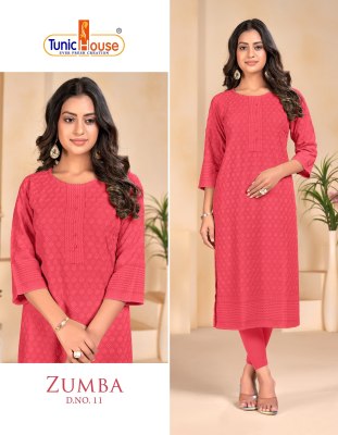 Tunic House by Zumba chikankari straight cut kurti  catalogue at wholesale price kurtis catalogs