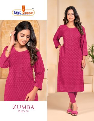 Tunic House by Zumba chikankari straight cut kurti  catalogue at wholesale price kurtis catalogs