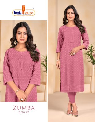 Tunic House by Zumba chikankari straight cut kurti  catalogue at wholesale price kurtis catalogs