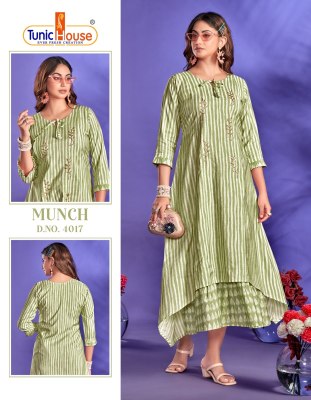 Tunic houase by munch pure maslin gown style long  fully printed kurti catalogue  at wholesale price kurtis catalogs