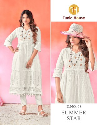 Tunic house by Summer Star cotton shiffly boral work  kurti catalogue at low rate  Tunic house 