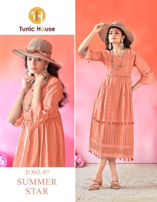 Tunic house by Summer Star cotton shiffly boral work  kurti catalogue at low rate  kurtis catalogs