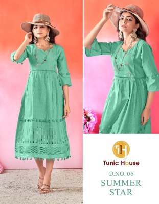 Tunic house by Summer Star cotton shiffly boral work  kurti catalogue at low rate  kurtis catalogs