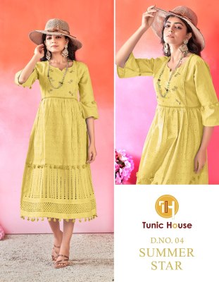 Tunic house by Summer Star cotton shiffly boral work  kurti catalogue at low rate  kurtis catalogs