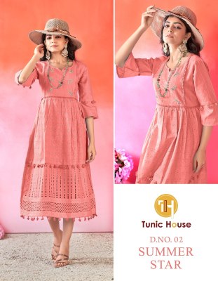 Tunic house by Summer Star cotton shiffly boral work  kurti catalogue at low rate  kurtis catalogs