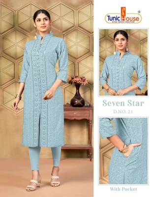  Tunic house new 7 star viscous sequence chikankari Kurti  wholesaler and supplier in India  kurtis catalogs