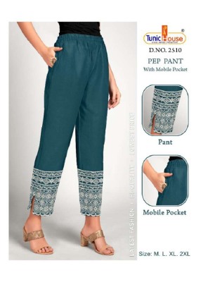 Tunic house new launch pep pant lucknowi chikan pant catalogue wholesale  bottom wear catalogs