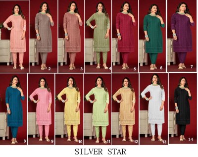 Tunic house new silver star apple georgette chikankari sequence work Kurti collection  kurtis catalogs