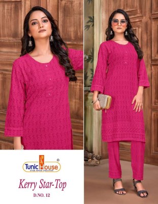 Tunic house presents Kerry star top viscous rayon fully lucknowi Kurti wholesaler price in India  kurtis catalogs