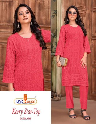 Tunic house presents Kerry star top viscous rayon fully lucknowi Kurti wholesaler price in India  kurtis catalogs