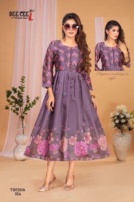 Twisha by Deecee Flared Long Zarna Silk Digital Printed  fancy Kurti collection at low price  kurtis catalogs