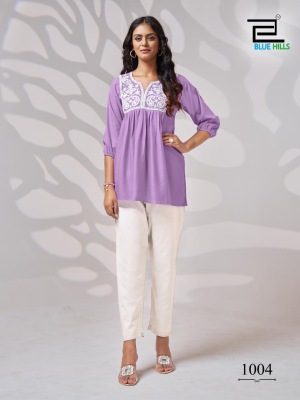 Universe by Blue hills reyon short top with embroidered western wear catalogue at amaviexpo western wear catalogs