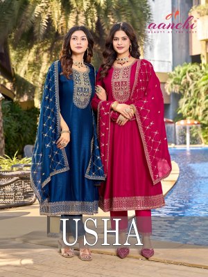 Usha by Aanchi Flair kali suit with bottom and dupatta in budget   