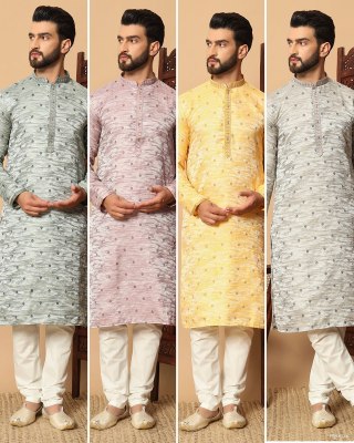 Utsav 5 by Amavi Heavy Jacquard Raymond cotton Fancy Mens Kurta Catalogue at low rate  mens kurta