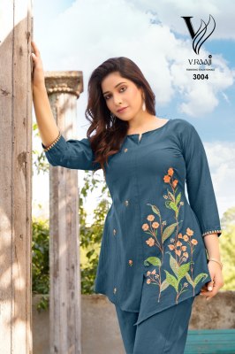 V Raaji Launched New Pic n Choose Concepts co ord set with machine work kurti and pant catalog at wholesale price kurtis catalogs