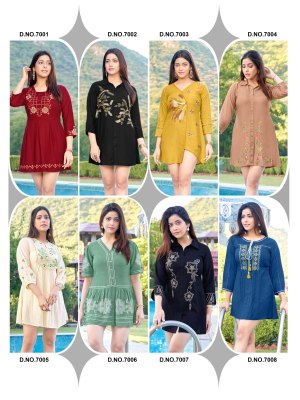 V Raaji Presents Bold Viscose Rayon Short Top Kurti catalogue wholesale price  western wear catalogs