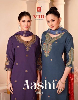 VIR Brand Aashi Vol 1 3-Piece Suit with Roman Pant And Fancy Chanderi Dupatta Wholesale Ethnic Wear wholesale catalogs