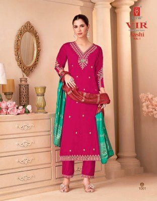 VIR Brand Aashi Vol 1 3-Piece Suit with Roman Pant And Fancy Chanderi Dupatta Wholesale Ethnic Wear kurti pant with dupatta Catalogs