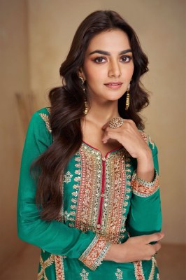 Vaani vol 3 by Gulkayra Designer Real Chinon Embroidered Sharara Suit with designer dupatta catalogue at low price fancy sharara suit Catalogs