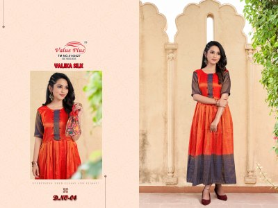 Valika silk by value plus fancy silk jaquared kurti catalogue  kurtis catalogs