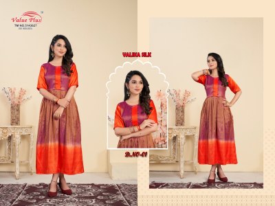 Valika silk by value plus fancy silk jaquared kurti catalogue  kurtis catalogs