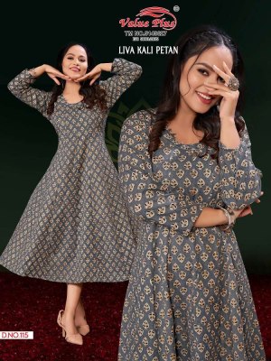 Value plus new launch liva kali petan rayon printed anarkali full ghera Kurti design wholesaler  kurtis catalogs