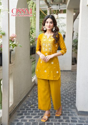 Vama Vol 2 by Ossm Heavy Embroidered short top and Palazzo pant collection at Affordable rate readymade suit catalogs