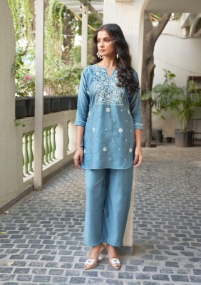 Vama Vol 2 by Ossm Heavy Embroidered short top and Palazzo pant collection at Affordable rate readymade suit catalogs