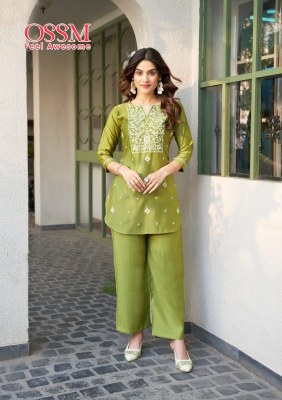 Vama Vol 2 by Ossm Heavy Embroidered short top and Palazzo pant collection at Affordable rate readymade suit catalogs