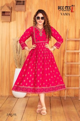 Vama by Deecee Scree printed long fancy kurti catalogue at affordable rate Dee cee