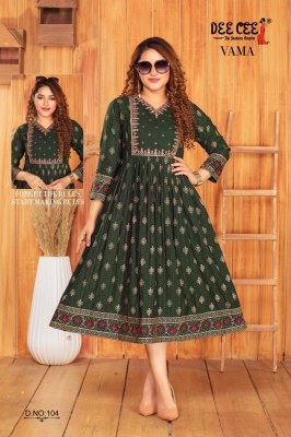 Vama by Deecee Scree printed long fancy kurti catalogue at affordable rate kurtis catalogs