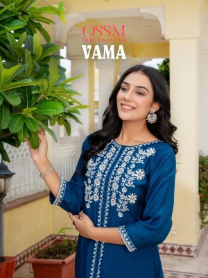 Vama by Ossm Viscorse silk embroidered co ord set catalogue at affordable rate Ossm Kurti catalogue