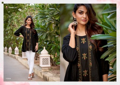 Vamika Nx present Rang mahal premium heavy reyon western tunic with embroidered neck catalogue at wholesale price western wear catalogs