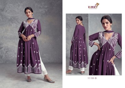 Vamika by Aadhira vol 8 pure embroidered nyra cut kurti bottom and dupatta catalogue  readymade suit catalogs