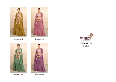 Vamika by Celebrity vol 3 pure Bsy Fiona designer embroidered lehenga choli and top catalogue at affordable rate lehenga choli catalogs