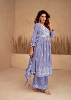 Vamika by Lakhnavi vol 7 heavy reyon exclusive embroidered kurti with plazzo and dupatta catalogue readymade suit catalogs