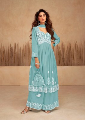 Vamika by Lakhnavi vol 7 heavy reyon exclusive embroidered kurti with plazzo and dupatta catalogue readymade suit catalogs