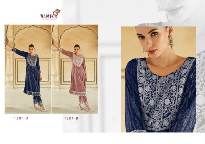 Vamika by Vaani designer neck embroidered fancy kurti with pant catalogue at low rate kurtis catalogs