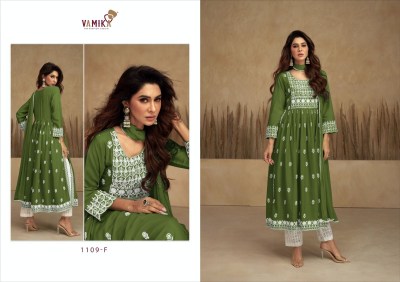 Vamika by aadhira vol 7 gold pure rayon viscose with lukhnavi work kurti with pant and dupatta catalog at wholesale rate kurtis catalogs