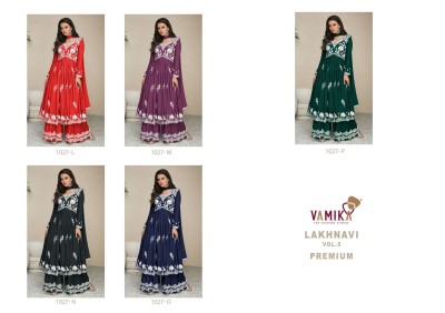 Vamika by lakhnavi vol 5 heavy reyon exclusive fancy sharara suit catalogue at affordable rate fancy sharara suit Catalogs